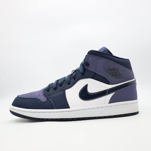 Nike Air Jordan 1 Mid Men's Size 12 Obsidian Sanded Purple Athletic Sneakers - Picture 4 of 9